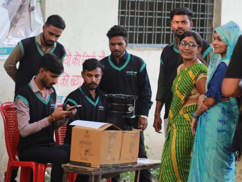 Taking the data of Beneficiary while Distributing the Improved Cookstove in Clean Cooking Project in India